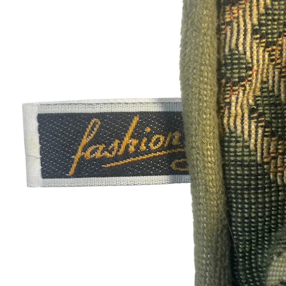 Fashion Olive Green Panda Bamboo Woven Tapestry Square Throw Pillow 15x15